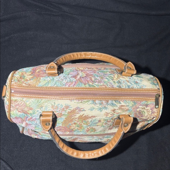 Floral Tapestry oversize Handbag top handle travel doctor style speedy shape - Picture 9 of 16